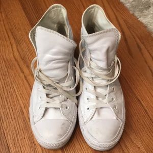 White converse high tops in size 11 women